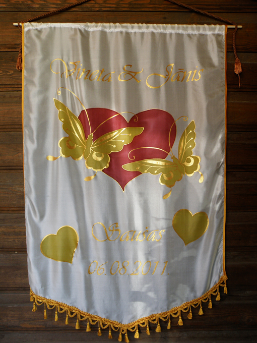 Свадебный флаг – Жёлтые бабочки